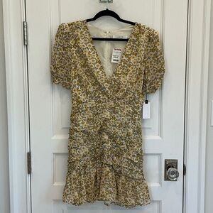 Astr Yellow Floral Mini Dress